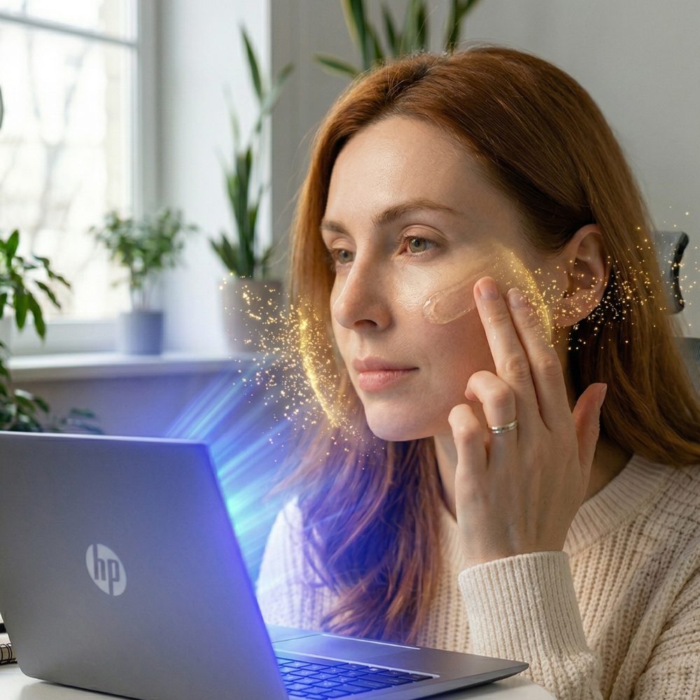 Невидимият враг на бюрото: Как HEV светлината "задушава" колагена ви (и защо обикновеният SPF не помага)?